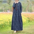 thumbnail image 2 of Fashion Floral Dress Women's Spring Sundress 2023 ZANZEA Casual Long Sleeve Maxi Vestidos Female Hollow Printed RobeXL Gao Jinjia LED, 2 of 2