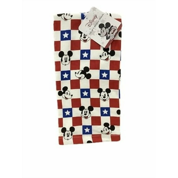 Best Brands Patriotic Mickey Kitchen Towels, 16 x 26 inches, Pack of 2 Patriotic Checkered - Mickey