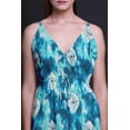 thumbnail image 2 of Bimba Tie-Dye Ladies Printed Resort Maxi DrawstringDressSpaghetti Strap Beach Wear-Small, 2 of 5