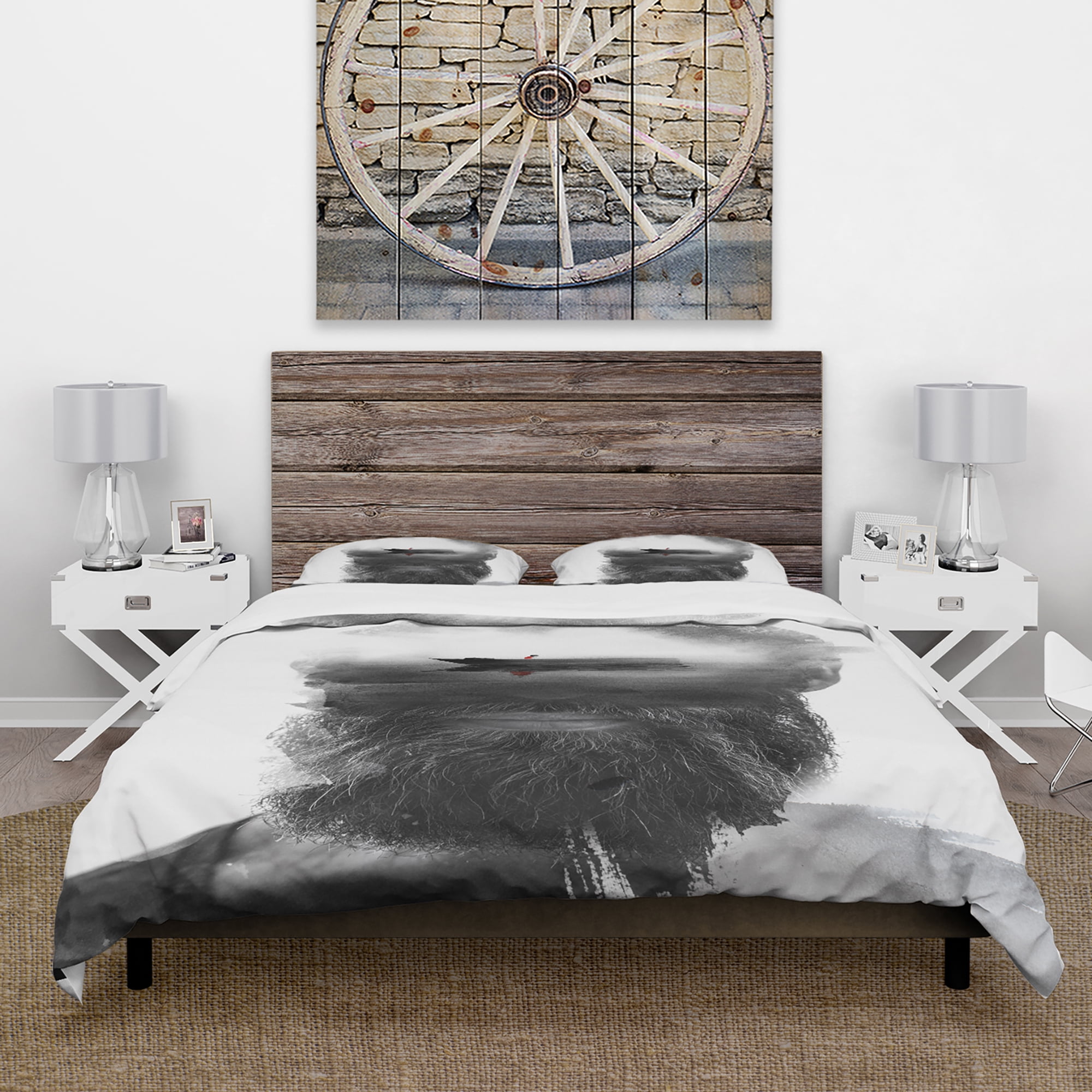 Designart 'Floating Boat in Man Portrait' Glamour Duvet Cover Set