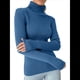 thumbnail image 2 of Suéteres Acanalados para Mujer, Lindos Suéteres de Punto de Cuello Alto, Ajustados y Cálidos Azul Vaquero un Tamaño, 2 of 8