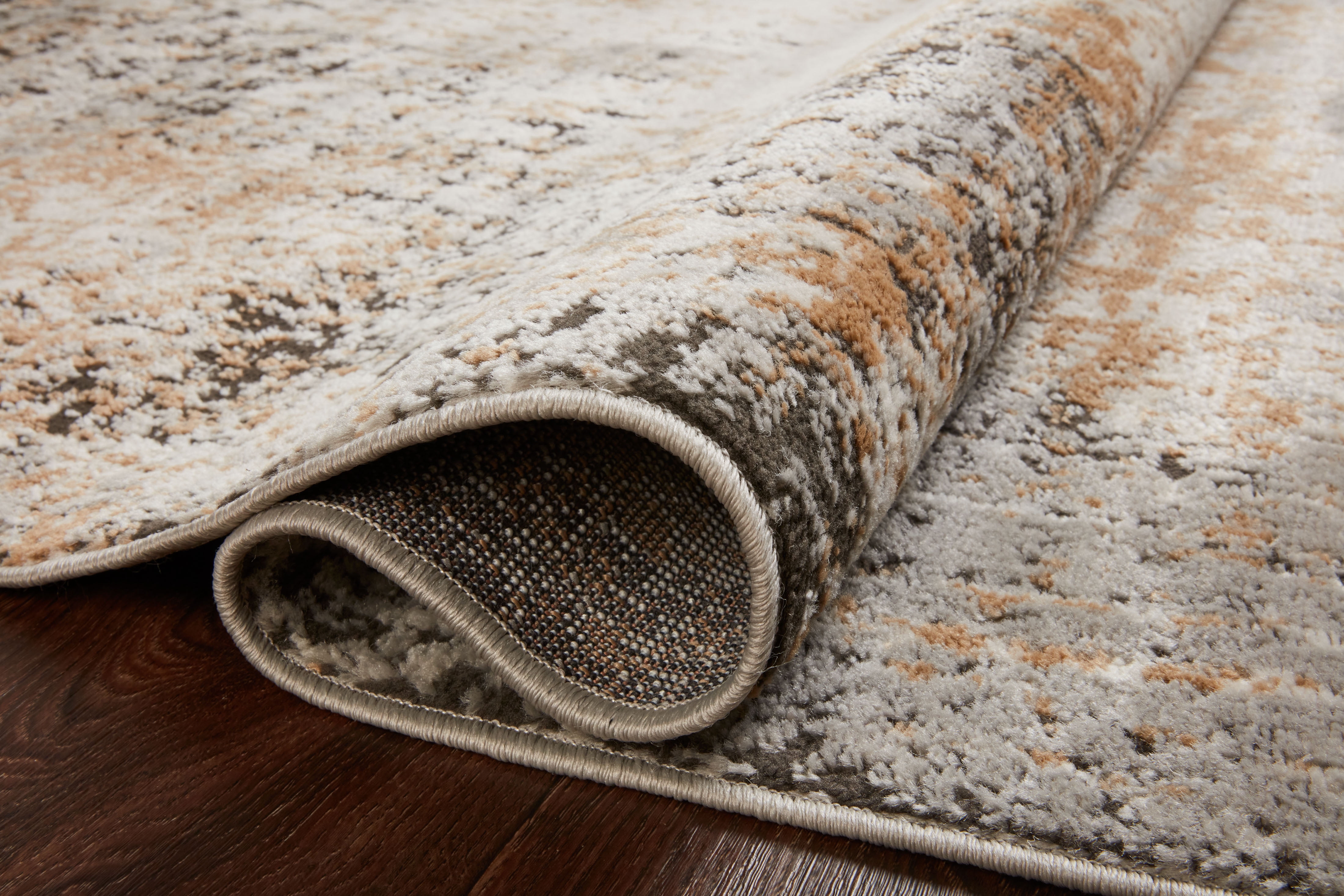 Loloi Bianca Collection BIA-01 Stone / Gold, Abstract Area Rug 11'-6" x 15'