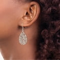 thumbnail image 3 of Sterling Silver Polished Filigree Dangle Earrings (47 X 19) Made In India qe9097, 3 of 5