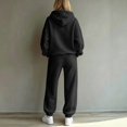 thumbnail image 4 of DORKASM Women's 2 Piece Hooded Lounge Set Matching Sweatsuits | Two Piece Lounge Sets for Women , Airport Travel Outfits, Comfy Athleisure Fall Winter Clothes ,wide Leg Palazzo Pants Black 3XL, 4 of 5