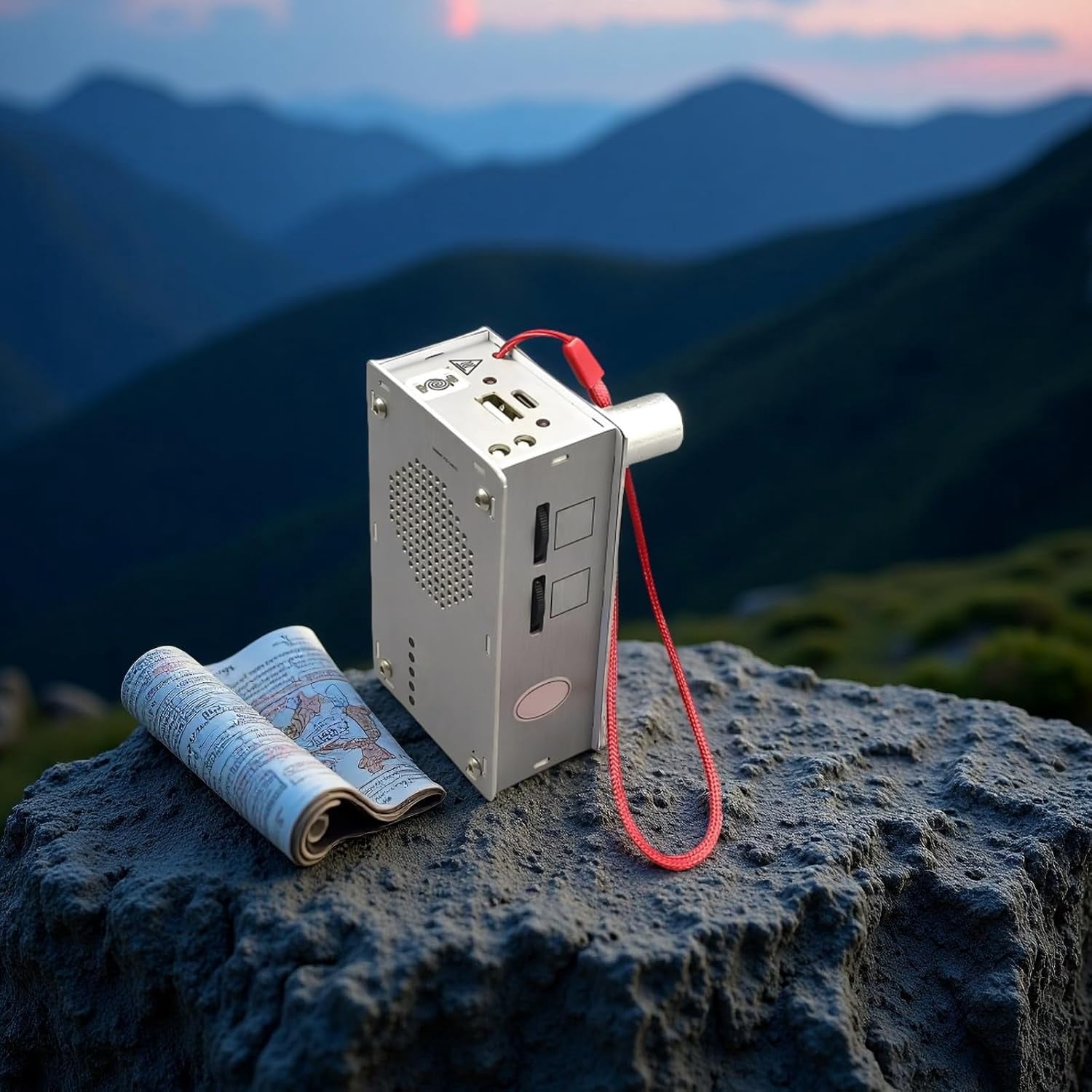 Hand Powered Dynamo Charger Emergency Station–Hand-Crank Flashlight, Lighter & Radio with LED Torch, Portable Multi-Function Dynamo Light for Camping, Hiking, and Emergency Preparedness