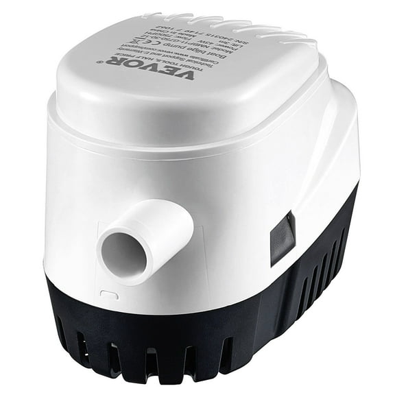 750GPH 12V Boat Bilge Pump, Auto Submersible Water Pump with Float for Marine, Pool, Basement, 0.7 Inch Outlet