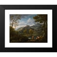 thumbnail image 2 of Jan Frans Van Bloemen 14x11 Black Modern Framed Museum Art Print Titled - An Italianate Landscape with Figures in the Foreground, a Hilltop Town Beyond, 2 of 5
