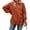 Orange, variant on Fall Winter Crewneck Women Casual Knit Sweater Ribbed Side Slit Loose Pullover