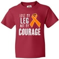 thumbnail image 3 of Inktastic Lost my Leg Not my Courage Limb Loss Awareness Orange Ribbon Youth T-Shirt, 3 of 5