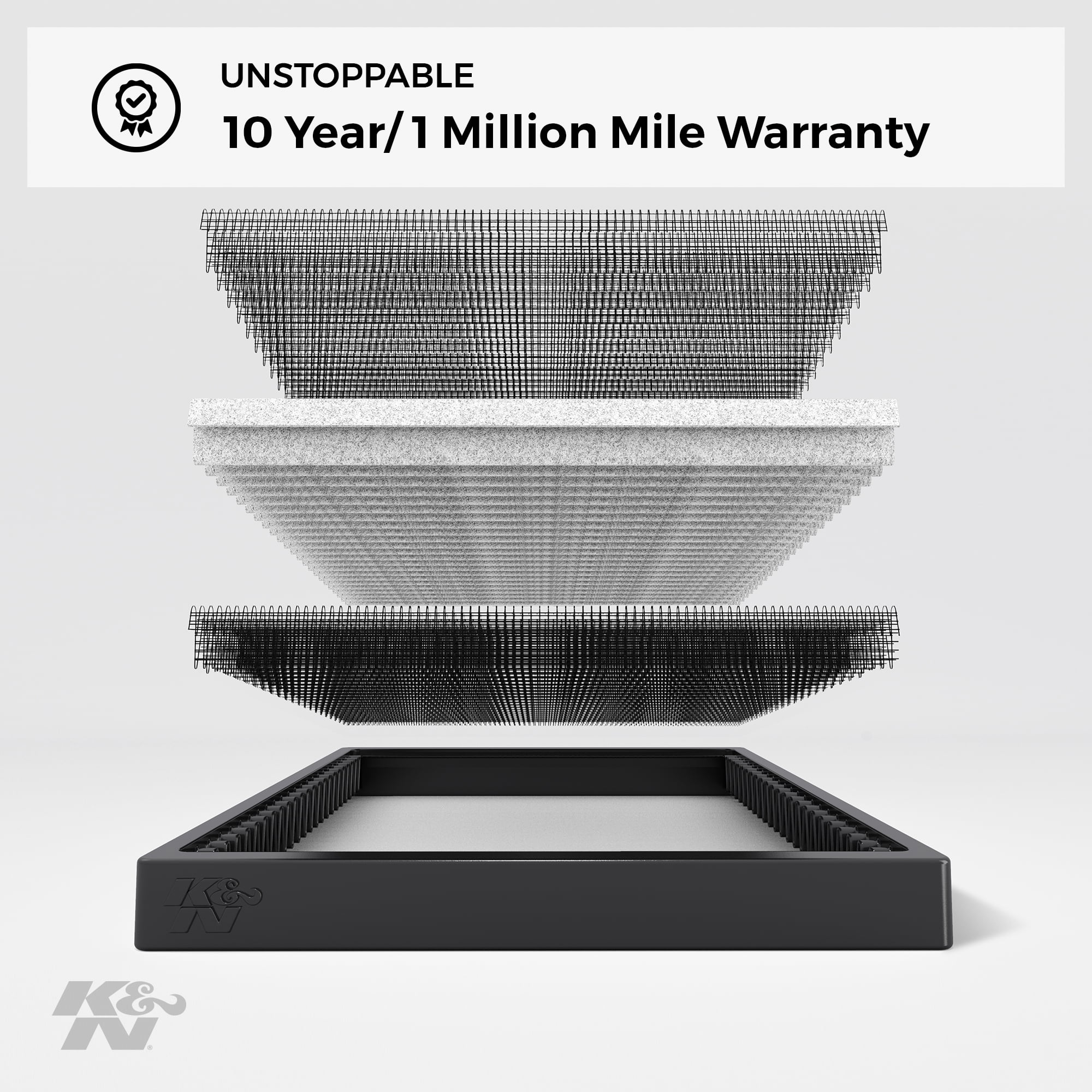 K&N Performance Cabin Air Filter: Lifetime, Washable, Engineered to Maximize Airflow, VF2054