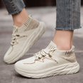thumbnail image 2 of Espadrilles Femmes Mode Couleur Unie Maille Lacets Espadrilles Respirantes Chaussures de Course Chaussures de Course Femmes Kaki 40, 2 of 9
