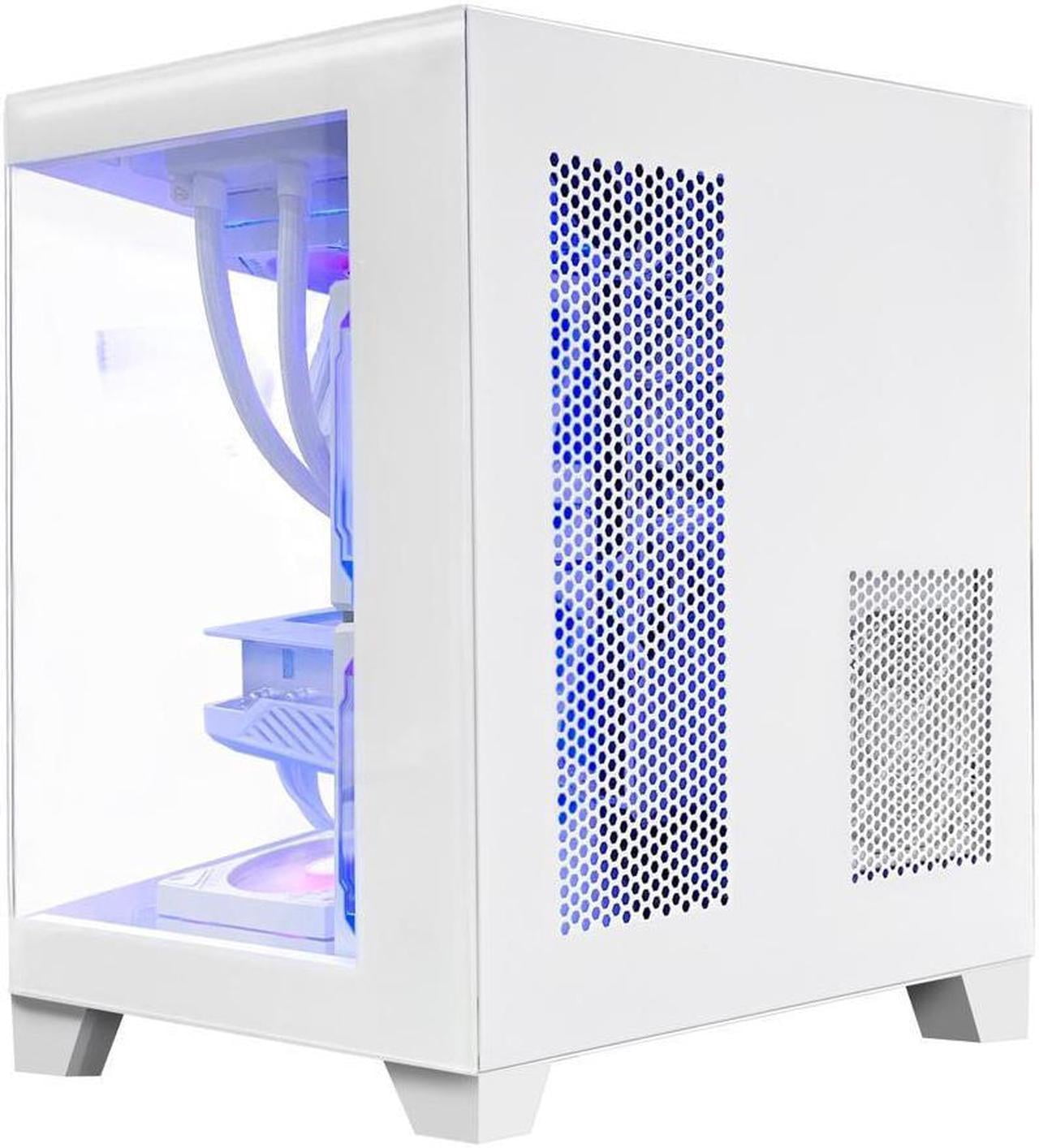 Hoengager Gaming PC Desktop -AMD Ryzen 7 5700X 3.4 GHz- GeForce RTX 5060 8GB-32GB DDR4 RAM-1TB M.2 SSD-240 Liquid Cooler -RGB Fans-Windows 11 -White