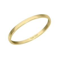 TimeLe$$ Classics 1 MM Plain Band Ring for Women in Solid 14K Yellow Gold, Pleasant Gold Ring, A Stunning Precious Jewelry Gift for Her (Ring Size 5)
