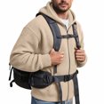 thumbnail image 4 of Dwelliawo Men's Zip Up Hoodie Sweatshirt Waffle Knit Jackets Casual Sweatshirts Long Sleeve Drawstring Coats With Pockets Khaki 3xL, 4 of 7
