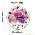thumbnail image 2 of ZXCXRQFa Wine Cup With Grapes Wall-Clock for Girls Bedroom Analog Battery Operated 10 Inch - Round Wood Wall Clock Silent Non-Ticking Bathroom Bedroom Decor, 2 of 7