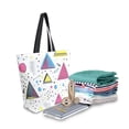 thumbnail image 2 of FORMRS Womens Canvas Tote Bag with Zipper Inner Pocket Shoulder Handbag, Pink Simple Shapes, 2 of 7