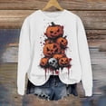 thumbnail image 6 of FNFYFH Halloween Sweatshirts Women Long Sleeve Graphic Halloween Shirts Casual Pullover Top, 6 of 8