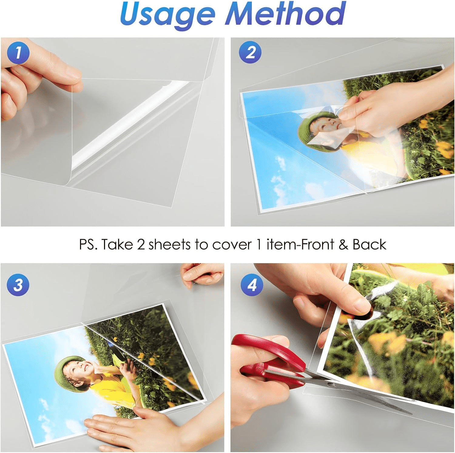 MaxGear 25-Pack Self Adhesive Laminating Sheets 8.5 x 11 Inches, 4 Mil Thickness, No Laminator Machine Needed