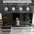 thumbnail image 3 of Sectional Couch Covers, Wear Resistant Stretch Sofa Covers Washable Soft Couch Cushion Covers Anti Slip Furniture Protector Sofa Slipcovers for Pets(1 Piece Chaise Cover, Dark Gray), 3 of 7