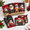 Red, Black, White-Black Santa Claus, variant on Red and Black Santa Claus Kitchen Linen Set with Towels, Pot Holders and Oven Mitts