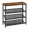 thumbnail image 2 of VASAGLE Shoe Rack for Entryway, 4 Tier Shoe Storage Shelves, 12-15 Pairs Shoe Organizer, with Sturdy Wooden Top and Steel Frame, Free Standing, Industrial, Rustic Brown and Ink Black ULBS040B01, 2 of 4