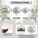 thumbnail image 2 of Globo de aluminio TONIFUL 4D gigante redondo plateado, 16 unidades, para fiestas, 2 of 6