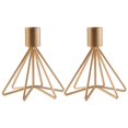 thumbnail image 1 of de 2 candelieres dorados para cónicas, candeliere decorativo moderno para bodas, comedores, fiestas, aniversarios Gloria titular de candelabro, 1 of 9