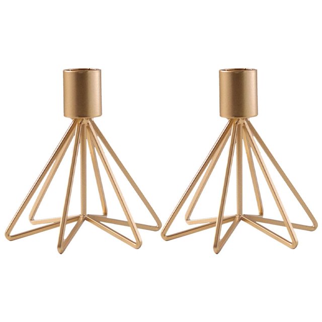 de 2 candelieres dorados para cónicas, candeliere decorativo moderno para bodas, comedores, fiestas, aniversarios Gloria titular de candelabro
