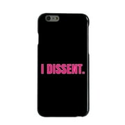 DistinctInk Case for iPhone 6 / 6S (4.7" Screen) - Custom Ultra Slim Thin Hard Black Plastic Cover - I Dissent. - Ruth Bader Ginsburg - RIP RBG