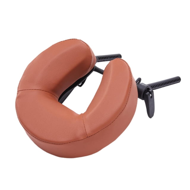 Bunblic Table de Massage avec Coussin pour Visage et Cou, Léger, Polyvalent, en PU et Éponge, Confort Portable, Réglable, Rouge Brun