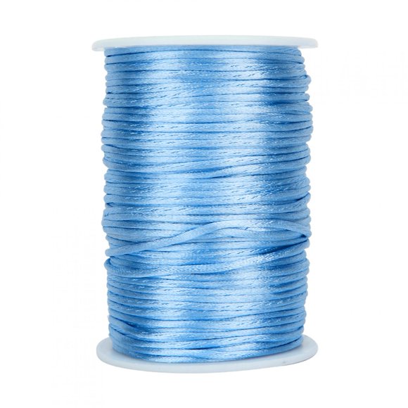 Braided Nylon Satin Cord, Chinese Knotting Cord, 100 Yard For Jewelry Making Clothing Making Navy,Red,Beige,Pink,Purple,Blue
