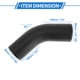 thumbnail image 4 of Tubo de intercambiador de calor de aleación de aluminio de 3.5" OD, doble curva de 45 grados, conexión de entrada de aire, manguera con doble rodillo de bead, longitud de 5.9", negro, 4 of 6