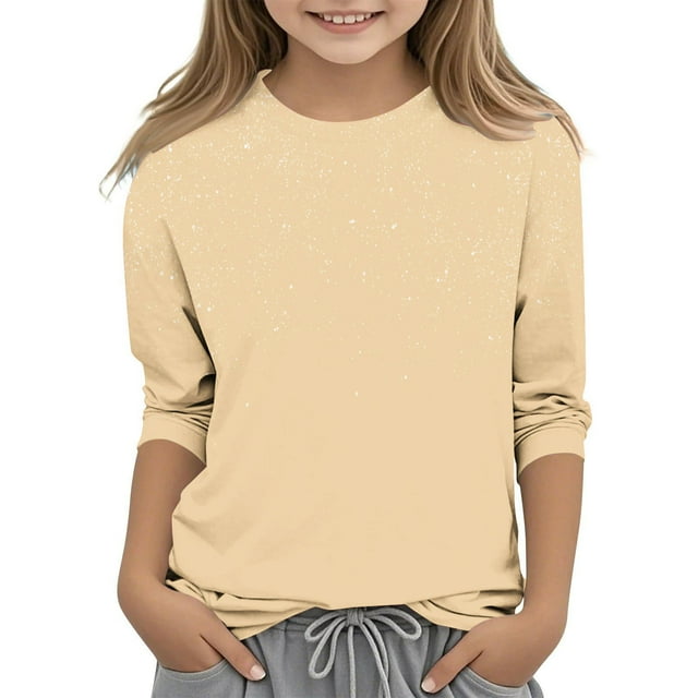 Zpanxa T-Shirts Garçons Imprimé d'Intérêt Manches 3/4 Col Rond Haut T-Shirts Graphique Amusant avec Polyester Spandex 4 Ans