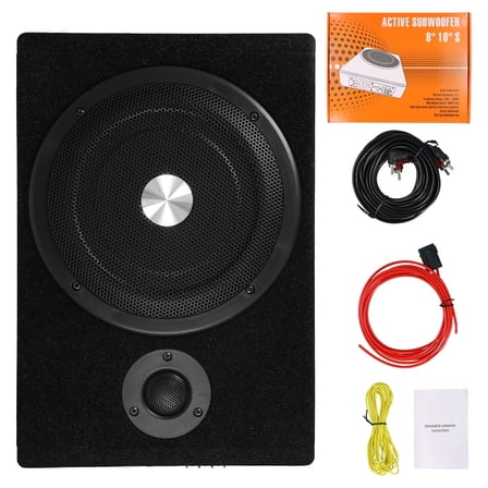 Podofo 8" Ultra-thin Bass BoxActive Subwoofer Compact Speaker Car Underseat