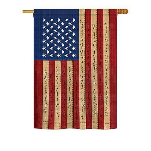 Breeze Decor G161050-BO Star Spangled Americana Patriotic Impressions Decorative Vertical 13" x 18.5" Double Sided Garden Flag