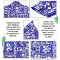 thumbnail image 5 of HAPPY BAY Men's Hawaiian Shirts Short Sleeve Button Down Shirt Floral Shirt Men Vacation Tropical Beach Summer Party Shirts for Men Funny XL Aztec Print, Royal Blue, 5 of 7