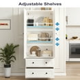thumbnail image 2 of 65" Tall Farmhouse Kitchen Pantry Cabinet with 2 Drawers, Storage Cabinet with 2 Doors & Adjustable Shelf, Handbag Storage Organizer for Living Room, Bathroom, Kitchen, White, 2 of 11