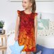 thumbnail image 4 of Fotbe Autumn Leaf Vestido de Dormir para Niñas de 3 a 10 Años, Mangas Cortas, Estilo Princesa, Pijama Camisón con Mangas Voladas-X-Large, 4 of 6