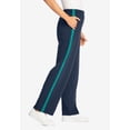 thumbnail image 3 of Woman Within Plus Size Petite Cotton French Terry Straight-Leg Pull-On Side-Stripe Pants, 3 of 4
