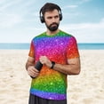 thumbnail image 4 of Wukai Colorful Glitter Print Men's Short-Sleeved Mesh T-Shirt,Quick-Dry Short Sleeve Workout T-Shirt-3X-Large, 4 of 8