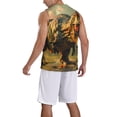 thumbnail image 2 of Sikiie Realistic Style Forest Dinosaur Basketball Jersey Reversible Men's Mesh Athletic Sports Shirts Training Practice S-4XL4X-Large, 2 of 6