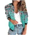 thumbnail image 2 of Puntoco Mujer Casual Moda Cómoda Impresión Manga Larga Sin Capucha Casual Outwear Blusa Puntoco Puntoco-356, 2 of 8