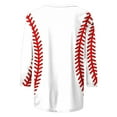 thumbnail image 4 of Rciityk Womens 3/4 Sleeve Blouses Summer Casual Baseball Print Round Neck T-Shirt Daily Plus Size Loose Pullover Tops, 4 of 5