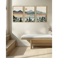 thumbnail image 7 of SHENIFY Mountain Range Landscape Wall Art 16x24in3pcs Natural Framed Ink Wash Watercolor Nature Laker Sun Rises Decor Artwork Prints Rustic Living Room Bedroom, 7 of 7