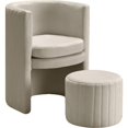 thumbnail image 2 of Best Master Chaise avec Pouf Seager Crème Velours Ronde, 2 of 3