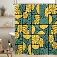 thumbnail image 4 of Boho Abstract Colorful Floral Shower Curtain, Vintage Retro Patchwork Yellow Green Flower Botanical Geometric Aesthetic Groovy Bathroom Decor Shower Curtain Set with 12 Hooks, 72X72in, 4 of 5