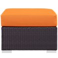 thumbnail image 3 of Modway Convene Square Fabric and Rattan Patio Ottoman in Espresso/Orange, 3 of 3