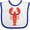White and Royal, variant on Inktastic Lobster Distressed Ocean Creature Boys or Girls Baby Bib