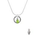 thumbnail image 2 of Delight Jewelry Silvertone Christmas Lights - Lime Green Resin Silver-tone You Mean the World to Me Ring Necklace, 18", 2 of 4