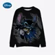 thumbnail image 3 of Sudadera con capucha de Disney Stitch para mujer, sudadera con capucha de patchwork, sudadera con estampado de rayas a la moda, camiseta de manga larga de otoño, 3 of 5